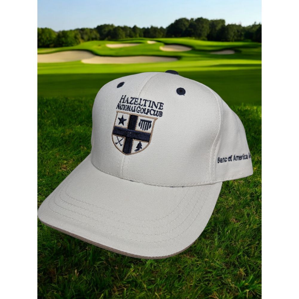 Hazeltine Golf‎ Club Hat Cap Strap Back Adjustable Cotton Golf Logo MN